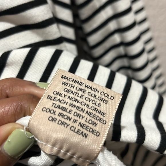 Philosophy Women’s black and white Long Sleeve stripes blazer Button Size Large - Picture 5 of 10